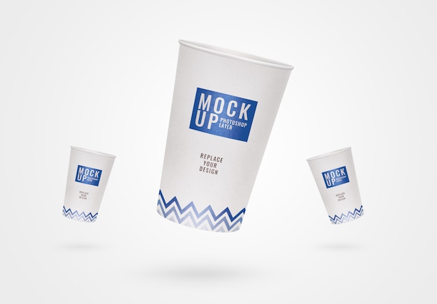 Water cup minimalist advertising mockup