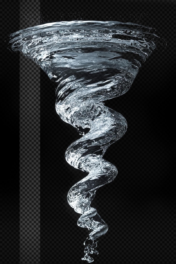 PSD water cyclone transparent effect