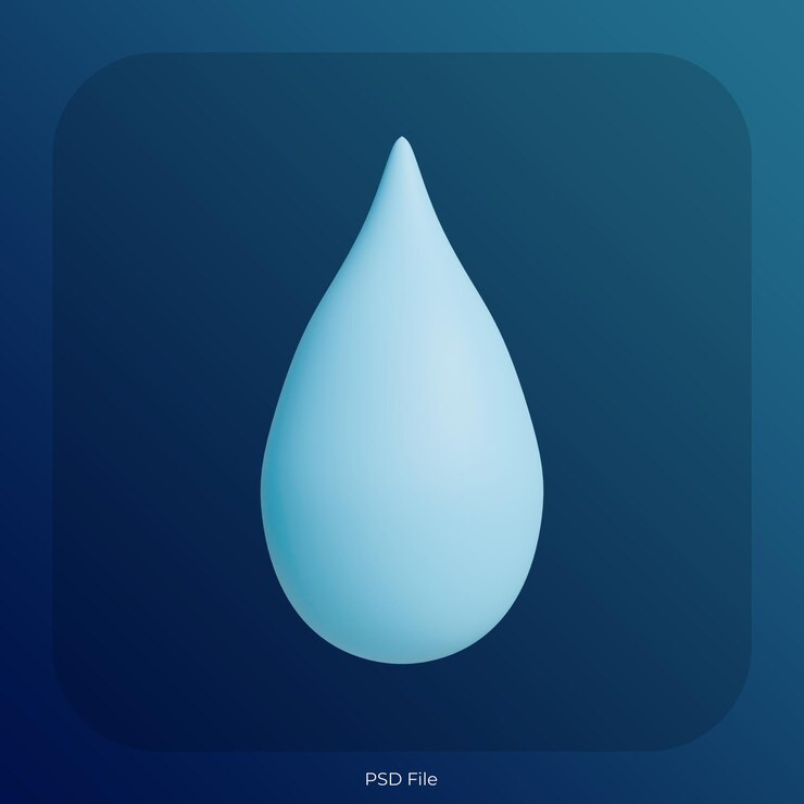 PSD 3d-икона капли воды