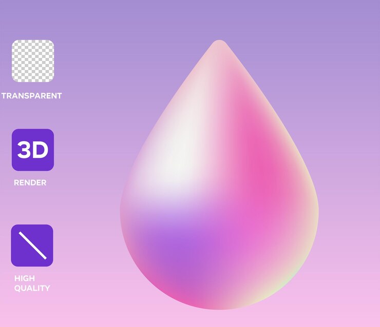 PSD 水滴 3d オブジェクトのイラスト
