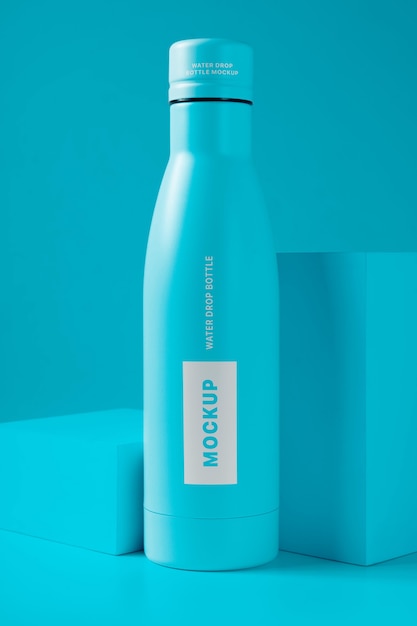 Water drop bottle mockup