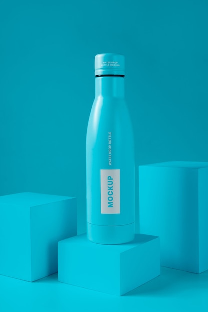 PSD water drop bottle mockup