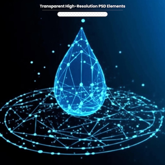 PSD バイナリコードの背景の多角形の水滴シンボル