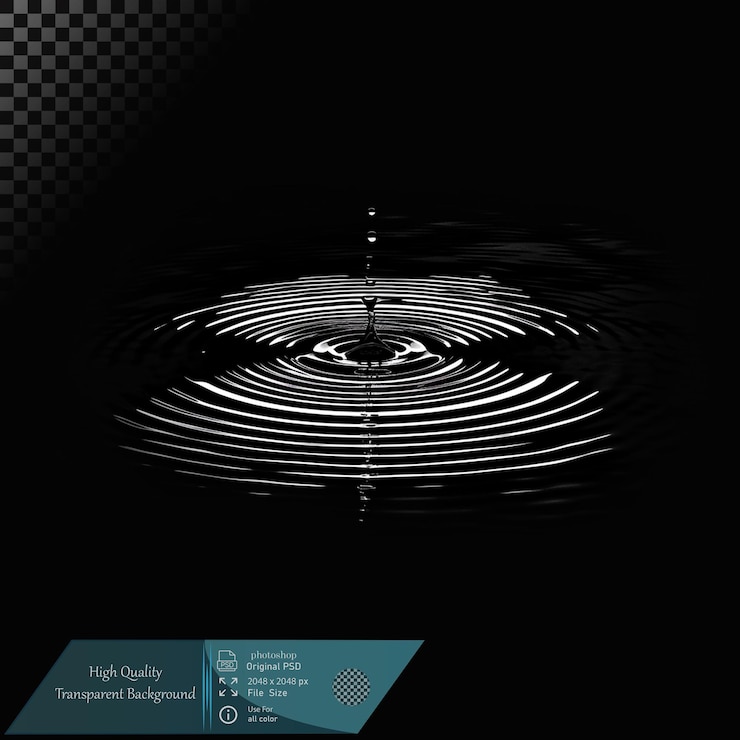 PSD water drop ripple effect