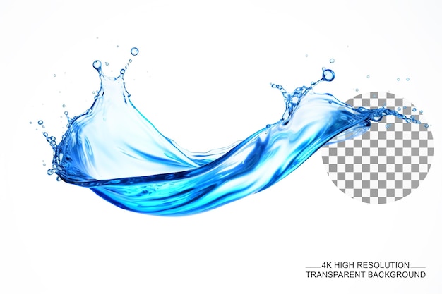 PSD water drop splash isolated on transparent background