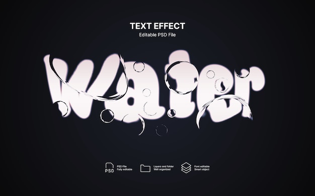 PSD water drop  text effect