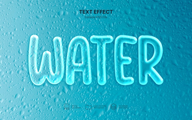 PSD water drop text effect