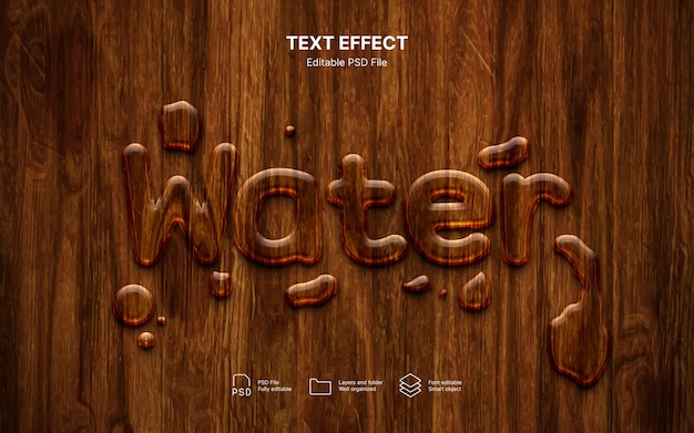 PSD water drop text effect