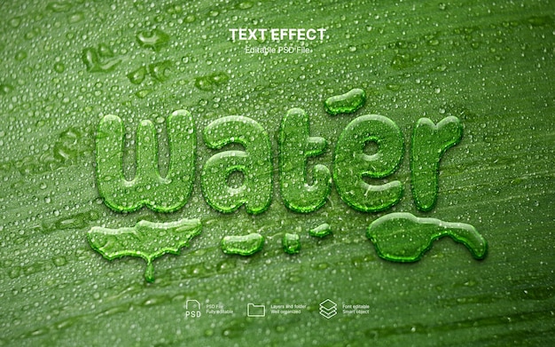 PSD water drop text effect