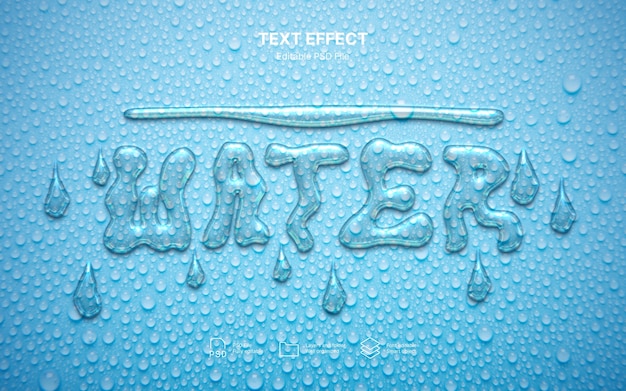 PSD water drop text effect