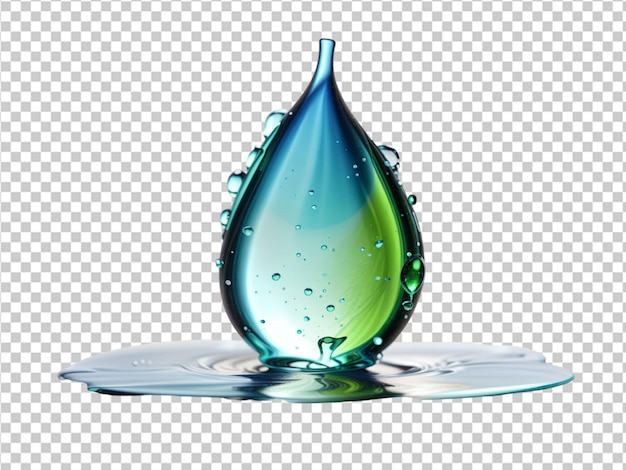 PSD a water drop that is blue and green