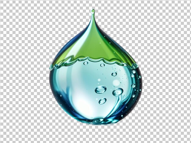 PSD a water drop that is blue and green