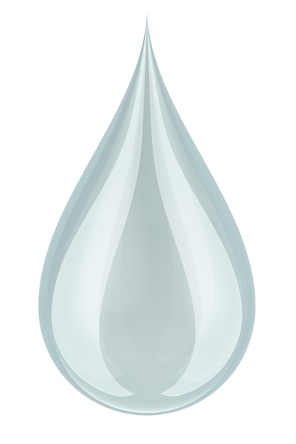 Water Drop transparent water drop 3D rendering isolated on transparent background