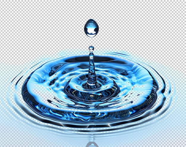 Water drop with ripples png