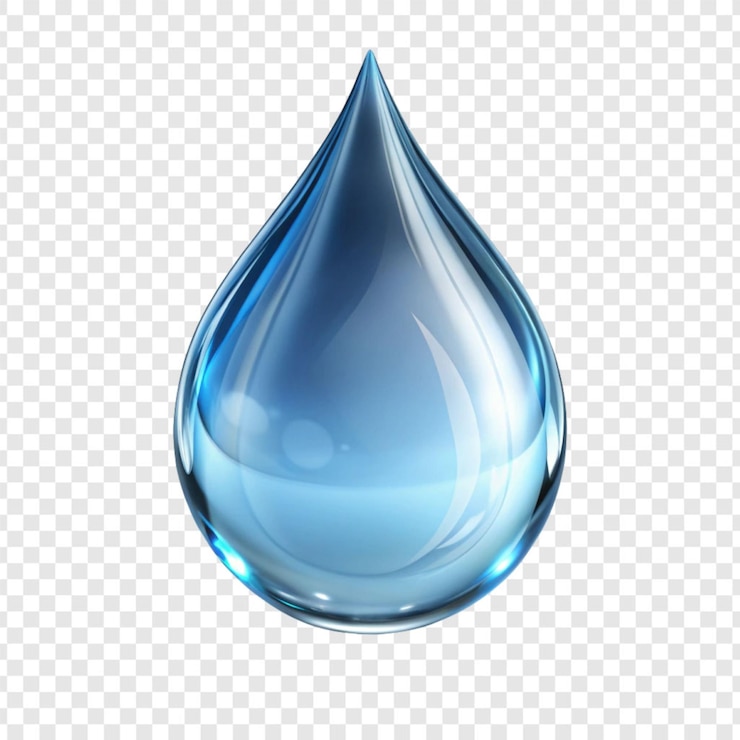 PSD water droplet isolated on transparent background
