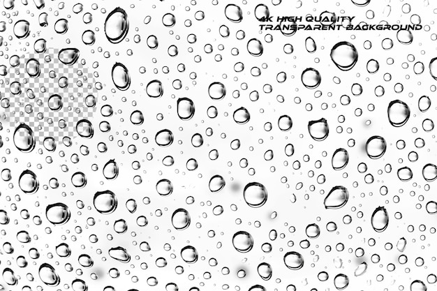 PSD water droplets on glass seamless texture on transparent background