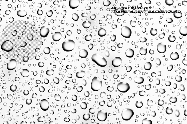 PSD water droplets on glass seamless texture on transparent background
