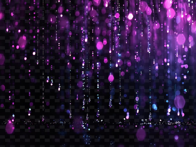 Water drops on a black background with a purple background