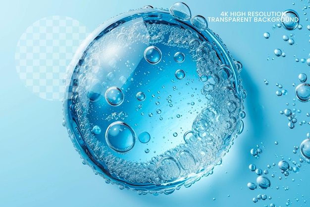 PSD water drops or glycerin gel texture isolated on transparent background