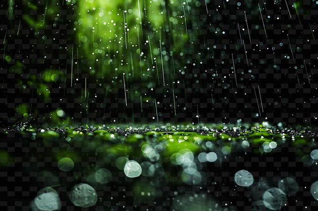 PSD water drops on a green background