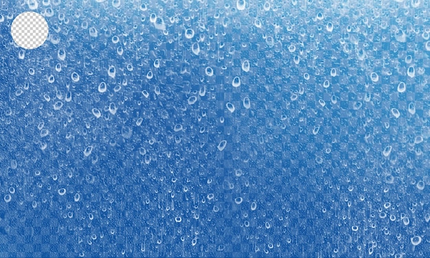 Water drops on transparent background