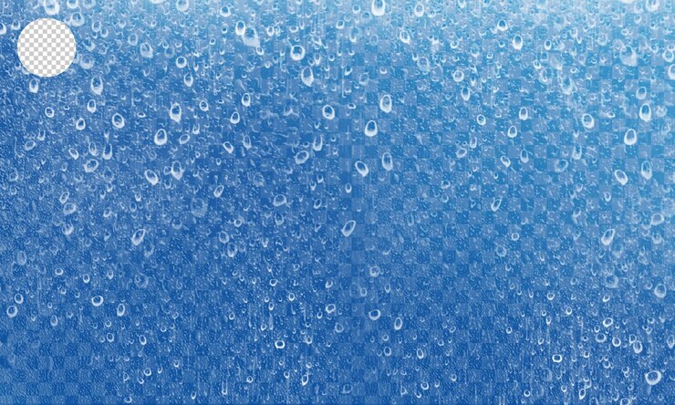 PSD water drops on transparent background