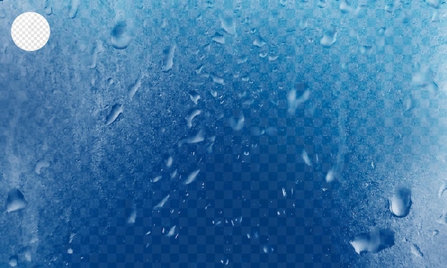 Water drops on transparent background