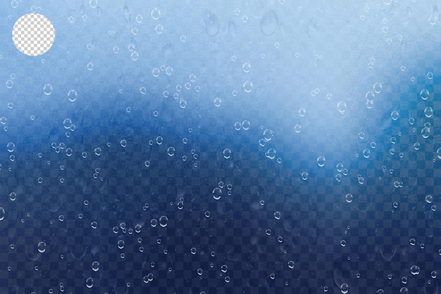 Water drops on transparent background