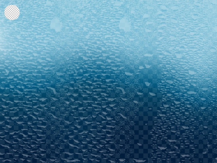 PSD water drops on transparent background