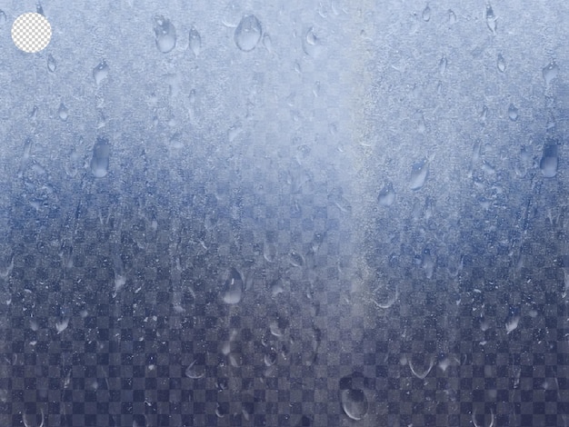 Water drops on transparent background