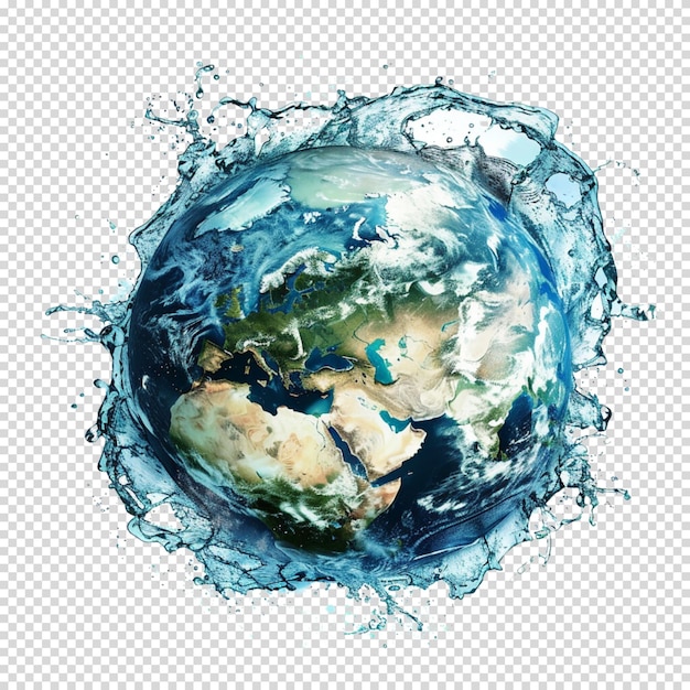 PSD water earth day and save water save earth save soil and world environment day isolated