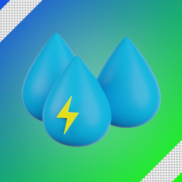 PSD water energy 3d illustration