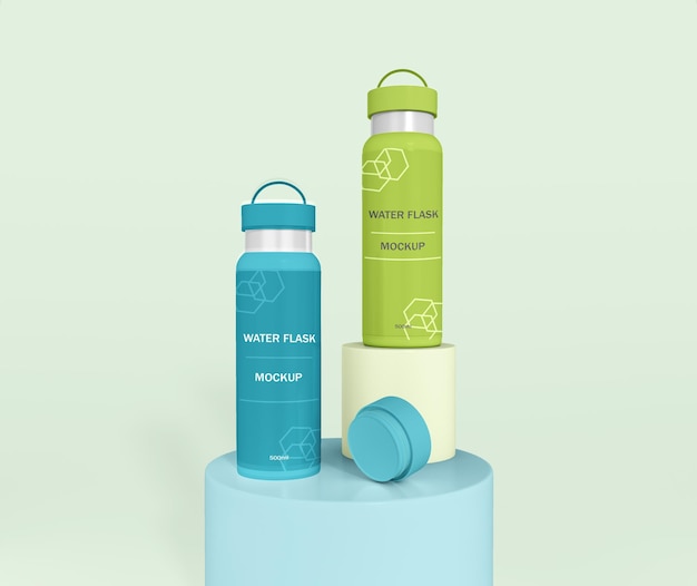 PSD water flask mockup