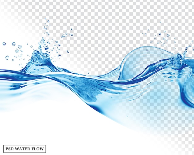 Поток воды Всплеск воды прозрачный изолированный