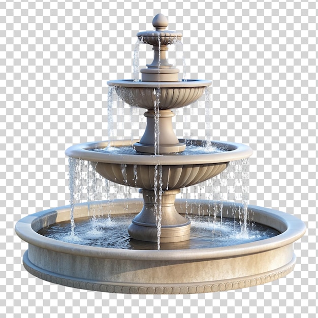 PSD water fountain isolated on transparent background