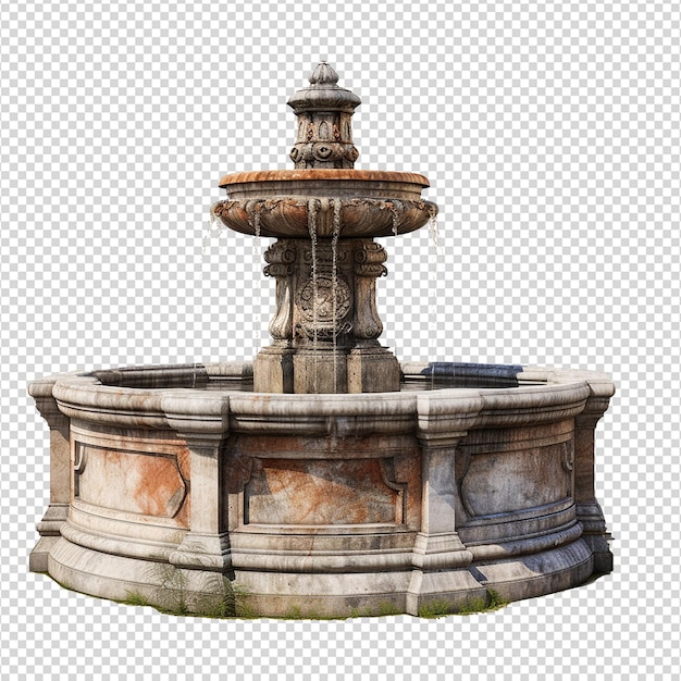 PSD water fountain on transparent background