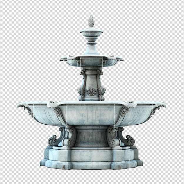 PSD water fountain on transparent background