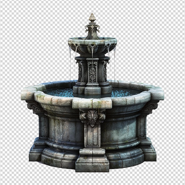 PSD water fountain on transparent background