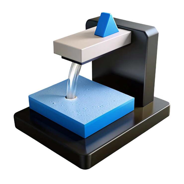 PSD a water fountain with a blue square on it