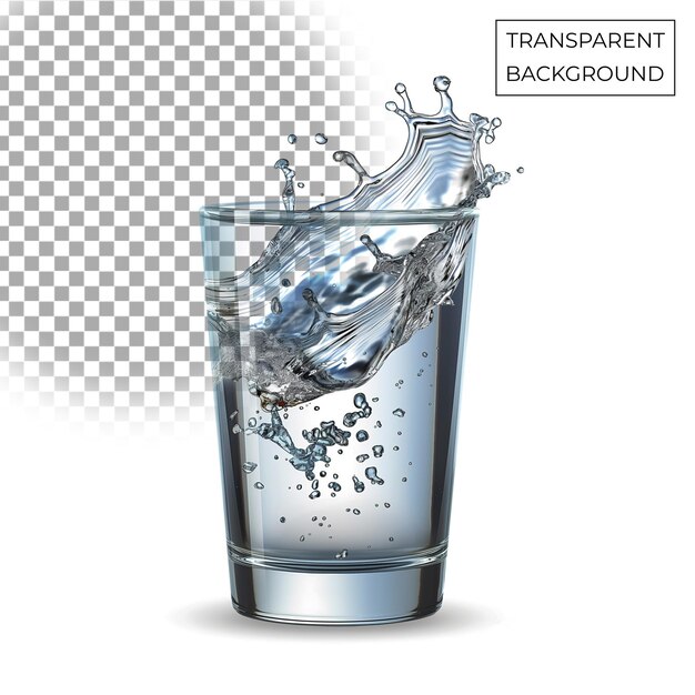 PSD water glass isolated on transparent background png free psd