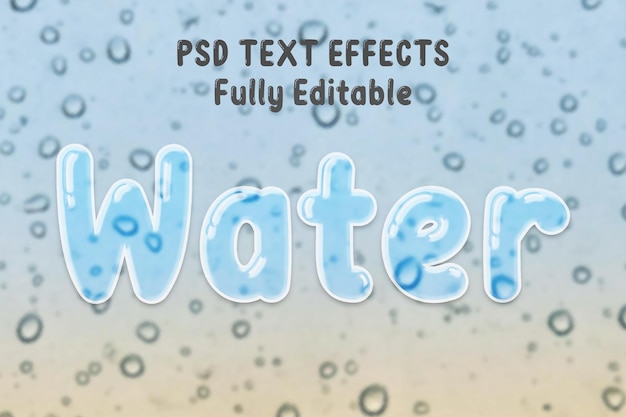 PSD water glass morphism psd text effects