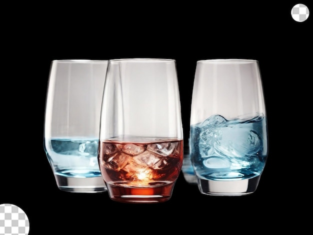 PSD water glass set png transparent