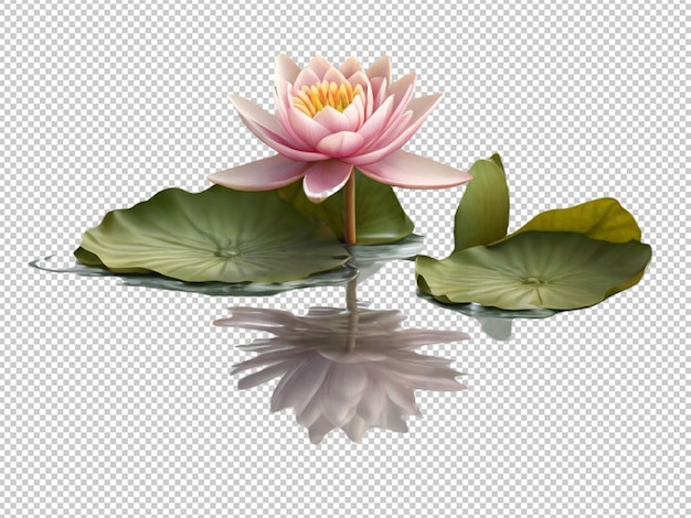 PSD water lily flower on transparent background