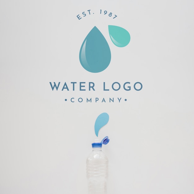 PSD water logo mockup on copyspace