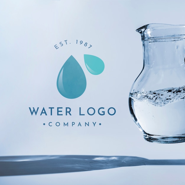 Water logo mockup on copyspace