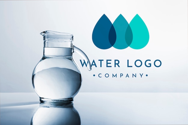 Water logo mockup on copyspace