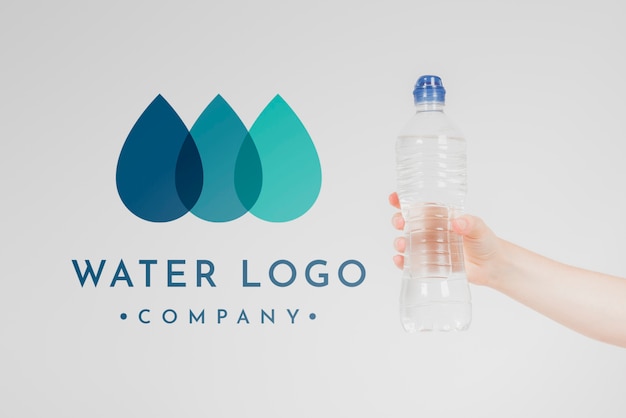 PSD water logo mockup op copyspace