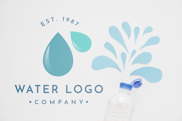 Water logo mockup op copyspace