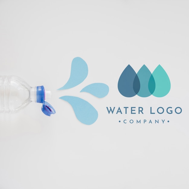 PSD water logo mockup op copyspace