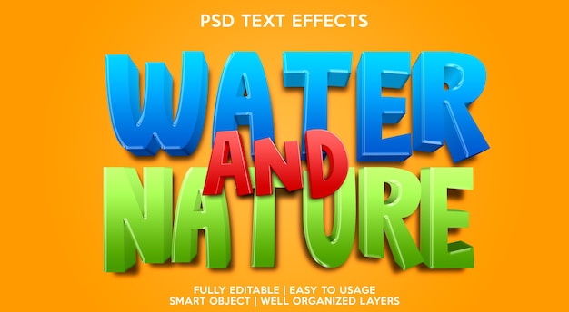 Water and Nature Text Effect Template